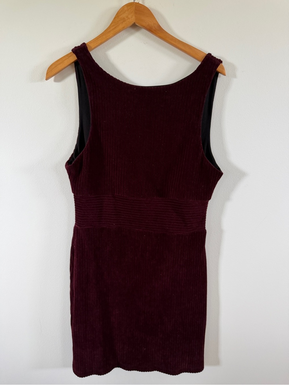 Free People Ribbed Tank Mini Dress in Deep Burgundy large